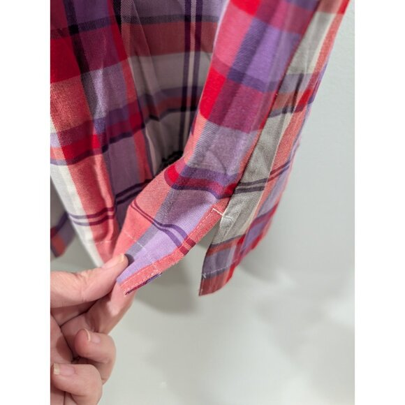 Alaskan Hardgear Duluth Trading Co Women's Plaid Short-Sleeved Shirt Dress Sz XL - Picture 11 of 16